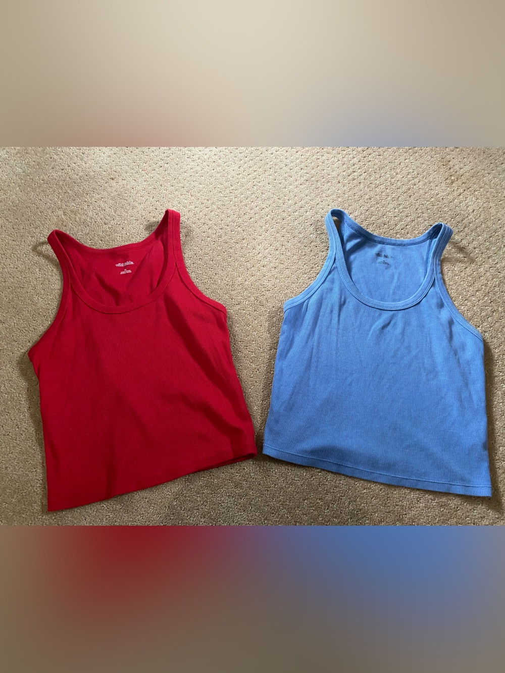 wild fable Ribbed Tank Tops - Red & Blue
